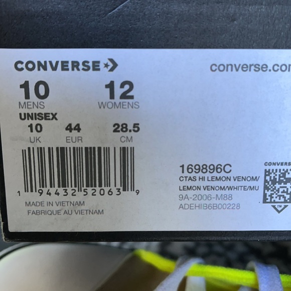 Converse Chuck Taylor All Star Hi Lemon Venom/White/Multi MEN`S - Picture 16 of 16